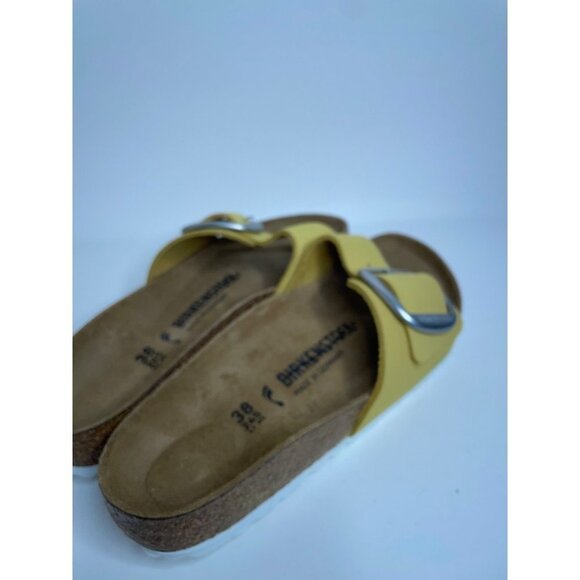 Birkenstock Madrid Big Buckle Yellow Nubuck Size 38 US 7 Narrow NWT - Picture 3 of 6